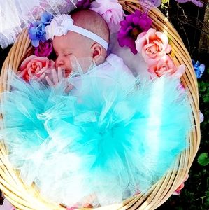 Aqua, Newborn, 0-3m tutu, custom made